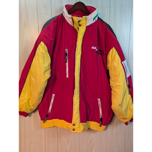 NASCAR Jeff Gordon #24 Puffer Jacket Sz Mens XL Chase Authentics Red Blue Yellow - Picture 2 of 12